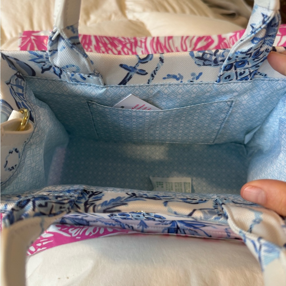 Lilly Pulitzer White and Blue Adair Mini Bag - Picture 5 of 7
